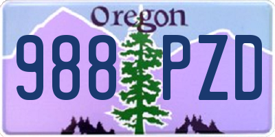 OR license plate 988PZD