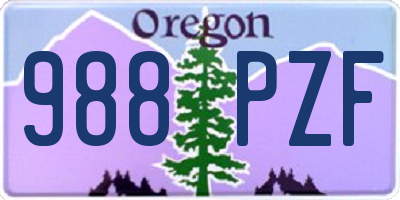 OR license plate 988PZF