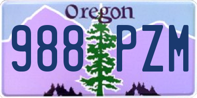 OR license plate 988PZM