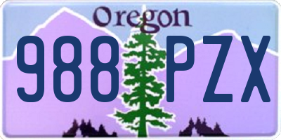 OR license plate 988PZX
