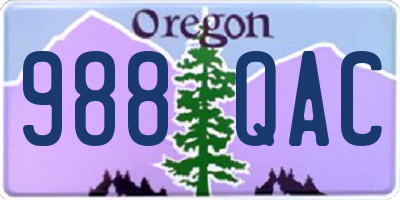 OR license plate 988QAC