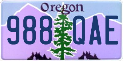 OR license plate 988QAE