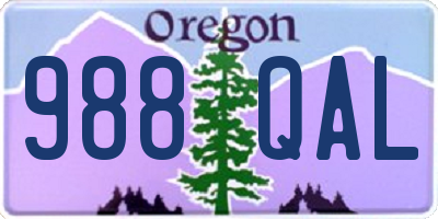 OR license plate 988QAL