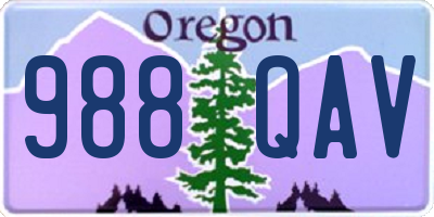 OR license plate 988QAV