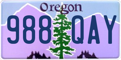 OR license plate 988QAY