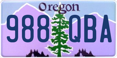 OR license plate 988QBA