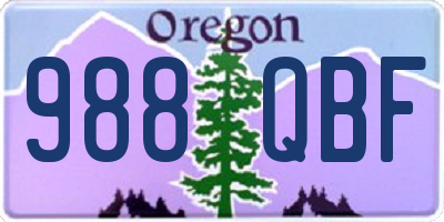 OR license plate 988QBF