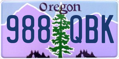 OR license plate 988QBK
