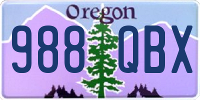 OR license plate 988QBX