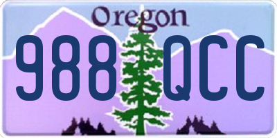 OR license plate 988QCC