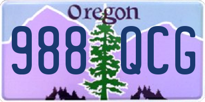 OR license plate 988QCG