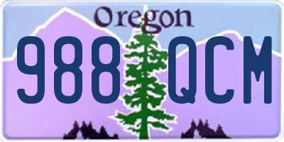 OR license plate 988QCM