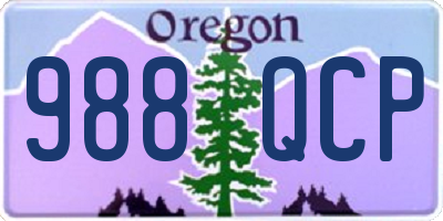 OR license plate 988QCP