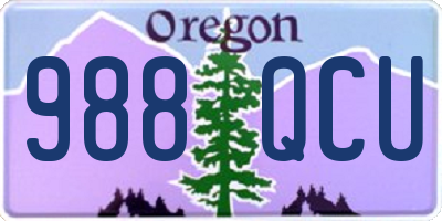 OR license plate 988QCU