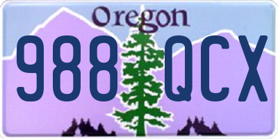 OR license plate 988QCX