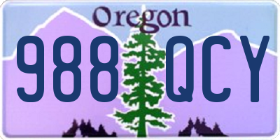 OR license plate 988QCY