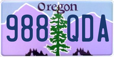 OR license plate 988QDA
