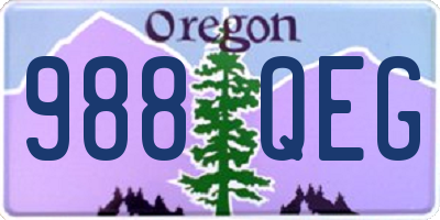 OR license plate 988QEG