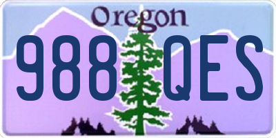 OR license plate 988QES