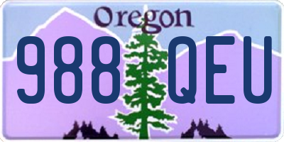 OR license plate 988QEU