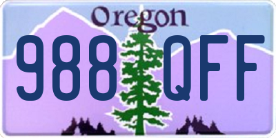 OR license plate 988QFF