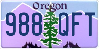 OR license plate 988QFT
