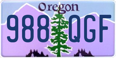 OR license plate 988QGF