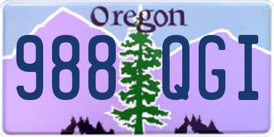 OR license plate 988QGI