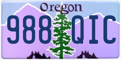 OR license plate 988QIC