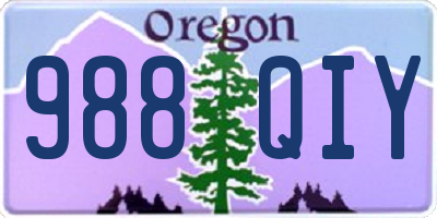 OR license plate 988QIY