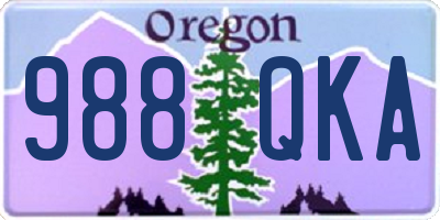 OR license plate 988QKA