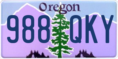 OR license plate 988QKY