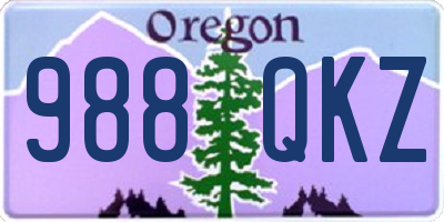 OR license plate 988QKZ