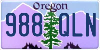 OR license plate 988QLN