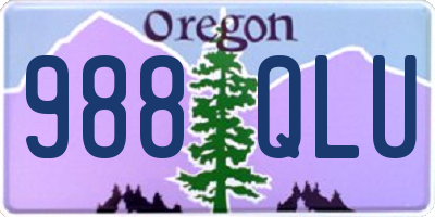 OR license plate 988QLU