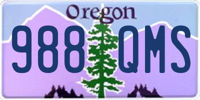 OR license plate 988QMS