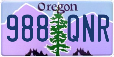 OR license plate 988QNR