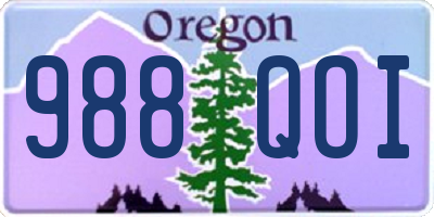 OR license plate 988QOI