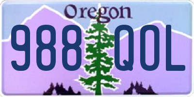 OR license plate 988QOL