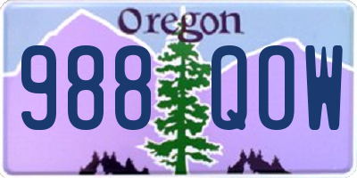 OR license plate 988QOW