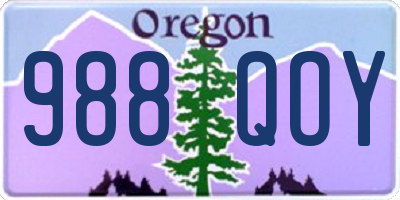 OR license plate 988QOY