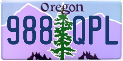 OR license plate 988QPL