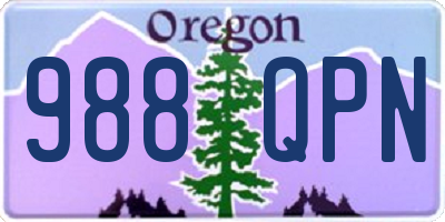 OR license plate 988QPN