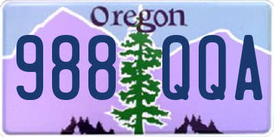 OR license plate 988QQA