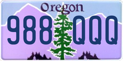 OR license plate 988QQQ