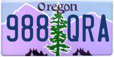 OR license plate 988QRA