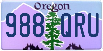 OR license plate 988QRU