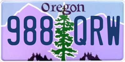 OR license plate 988QRW