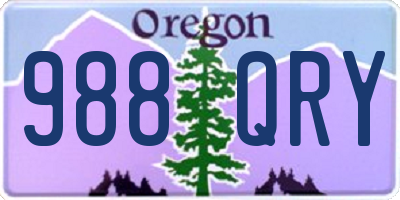 OR license plate 988QRY