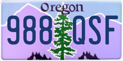 OR license plate 988QSF